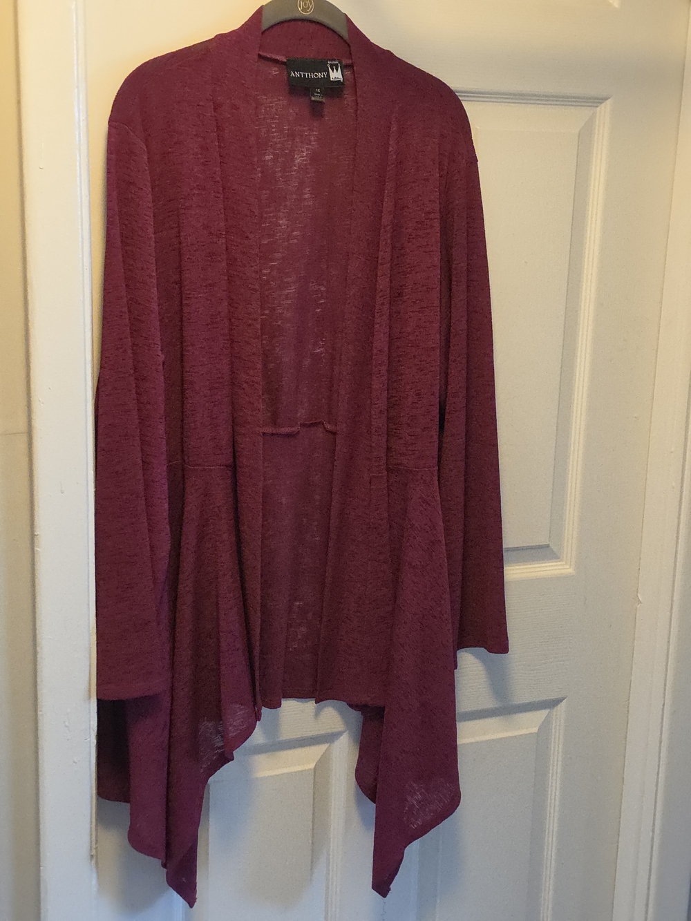 Antthony Open-Front Drape Cardigan in Wine